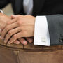 Forbes Rhodium Plated Mother Of Pearl Cufflinks, thumbnail 4 of 6