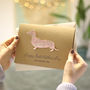 Personalised Mother's Day Liberty Sausage Dog Card, thumbnail 5 of 6