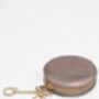 Champagne Italian Leather Round Clip On Coin Purse, thumbnail 3 of 3