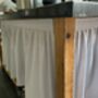 Hook And Loop Sink Skirt, Putty And Beige Bespoke Stripy Cabinet Curtain, thumbnail 5 of 6