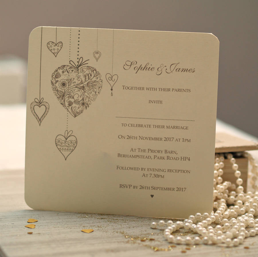 Personalised Hearts Wedding Invitations By Beautiful Day