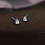 Extra Tiny Droplet Cz Stud Earrings In Sterling Silver, thumbnail 4 of 11