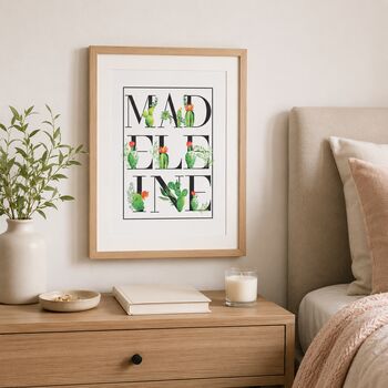 Personalised Succulent Cactus Name Print, 2 of 9
