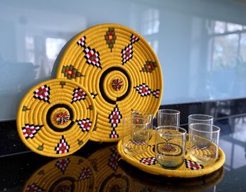 Maman Patterned Set Of Three Handwoven Trays, 6 of 6