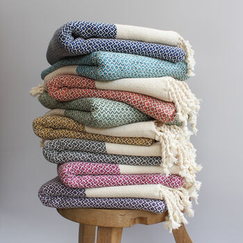 Handwoven Sofa Throw, Personalised Gift Set For Her, 6 of 9