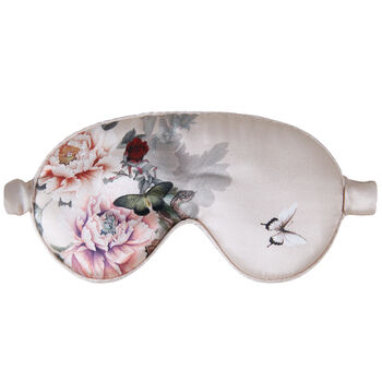 Silk Sleep Mask Eye Mask 100% Pure Soft Mulberry Silk Pink Floral Luxury Travel Gift Blackout Hypoallergenic, 5 of 6