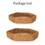 Set Of Two Hexagon Woven Rattan Serving Tray, thumbnail 2 of 7
