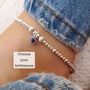 Sterling Silver Swarovski Birthstone Charm Stretch Bead Anklet, thumbnail 1 of 8
