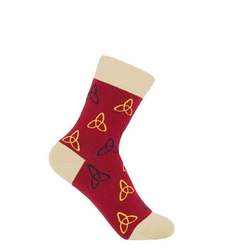 Elizabeth Punch And Tri Red Women's Socks Bundle, 4 of 4