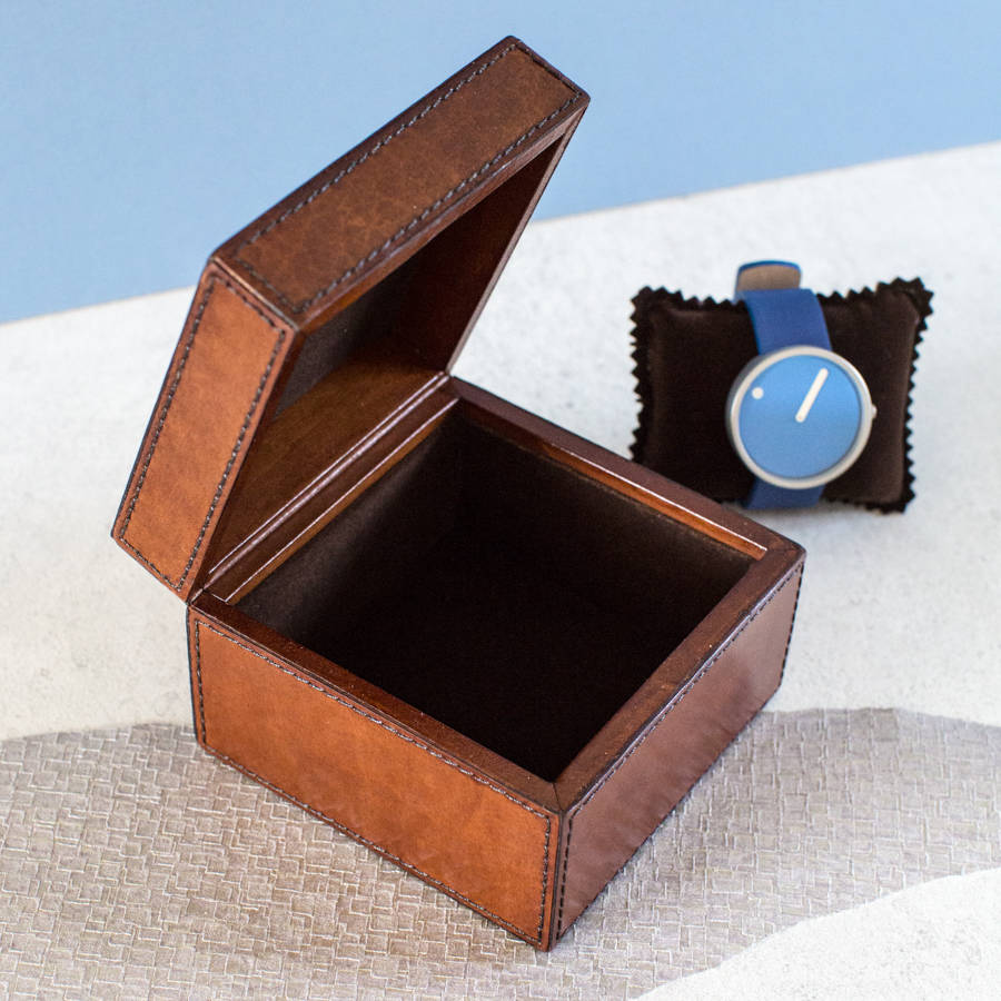 personalised classic leather watch box single by ginger rose