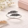 Sterling Silver Adjustable Feather Ring, thumbnail 1 of 3