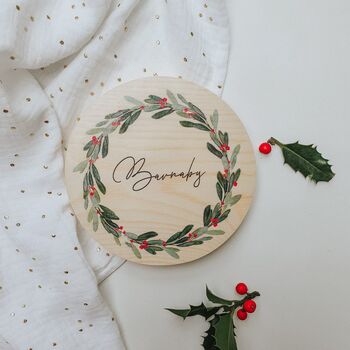Personalised Christmas Wreath Sign, 2 of 5