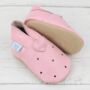 Dotty Fish Pink Cut Out Hearts Soft Leather Baby Shoes With Barefoot Soles, thumbnail 3 of 7
