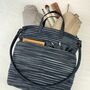 Fair Trade Woven Cotton Leather Double Handle Handbag, thumbnail 6 of 11