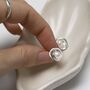 Sterling Silver Designer Round Pearl Studs, thumbnail 3 of 10