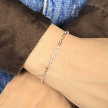 Silver Everyday Paperclip Chain Stacking Bracelet, 2 of 4