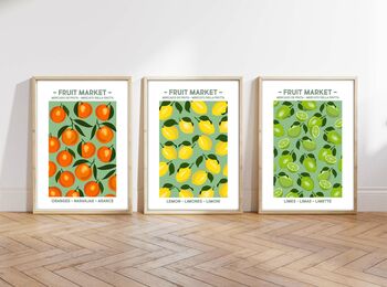 Set Of Fruit Market Citrus Prints, 5 of 9