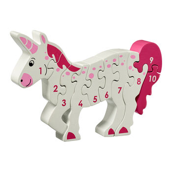 Children's Educational Pink Unicorn Jigsaw Puzzle, 3 of 4