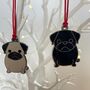 Pug Dog Christmas Tree Decoration, thumbnail 1 of 7
