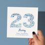 Blue Star Personalised 23rd Birthday Card, thumbnail 1 of 4