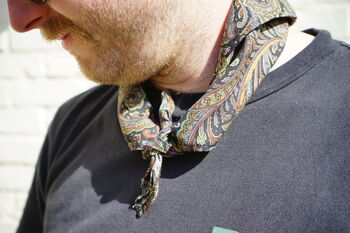 Mens Black Mixed Paisley Print Neckerchief, 3 of 12