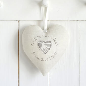 Personalised Cotton 2nd Wedding Anniversary Heart Gift, 2 of 10