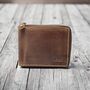 Personalised Round Zipper Leather Wallet For Christmas Gift, thumbnail 8 of 12