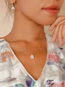 Vachana Shell Lily Sterling Silver Necklace, 8 of 10