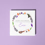 Hat, Broomstick And Sweets Halloween Wreath Card, thumbnail 1 of 2