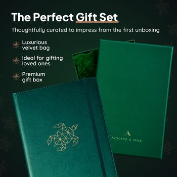 Green Turtle A4 Journal With Strap, Bookmark And Pen Holder, 4 of 8