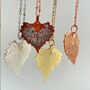 Cottonwood Real Leaf Necklace Small Size, Heart Shaped Natural Leaf, Mothers Day Gift Idea, thumbnail 1 of 11