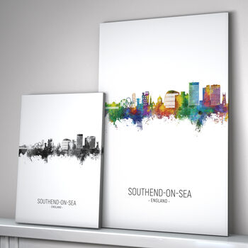 Southend On Sea Skyline Portrait Print And Box Canvas, 2 of 5