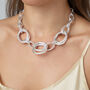 Chunky Chain Necklace With Interlinked Rings Pendants, thumbnail 1 of 3