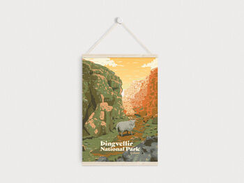 Thingvellir Þingvellir Iceland Travel Poster Art Print, 6 of 8