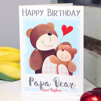 Personalised Daddy Papa Bear Birthday Card, 7 of 10