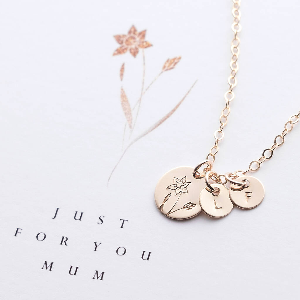 Personalised Daffodil Necklace For Mum, 1 of 5
