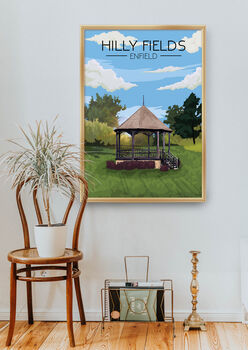 Hilly Fields Park London Travel Poster Art Print, 5 of 8