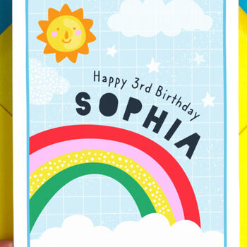 Personalised Birthday Card Rainbow Greeting Card, 2 of 7