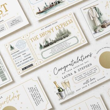 Personalised Christmas Snowy Express Train Ticket, 4 of 4