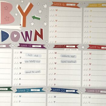Baby Countdown Pregnancy Planner Wall Calendar, 8 of 12