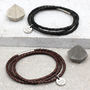 Personalised Leather And Steel Wrap Bracelet, thumbnail 1 of 4