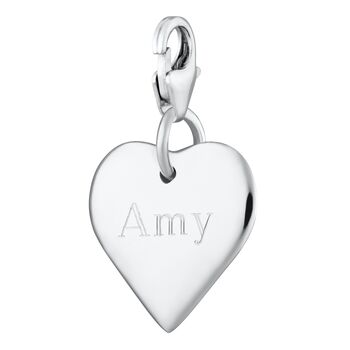 Engraved Sterling Silver Medium Heart Charm, 4 of 7