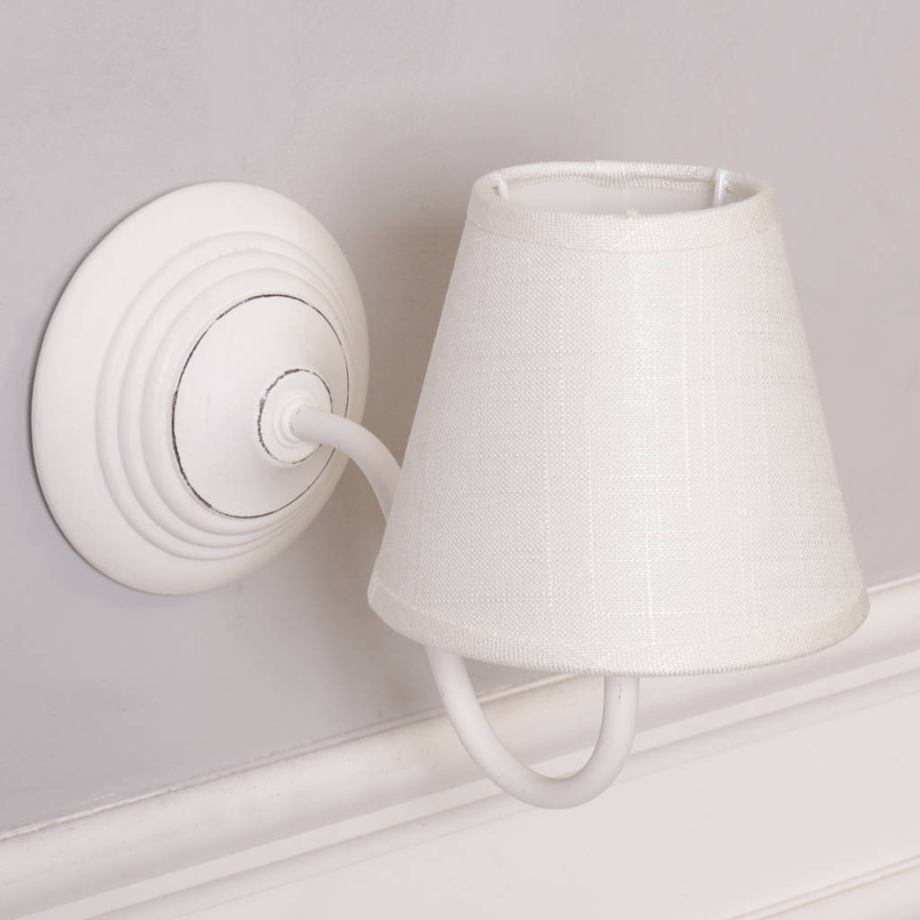 Cotton White Wall Light With Shade By Dibor