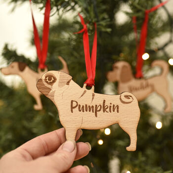 Personalised Dog Breed Wooden Christmas Tree Decoration, 7 of 8