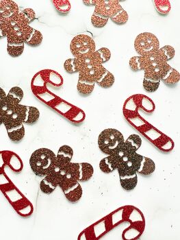 20 X Candy Cane And Gingerbread Christmas Confetti, Table Scatter, Decorations, Festive Decor, 3 of 6
