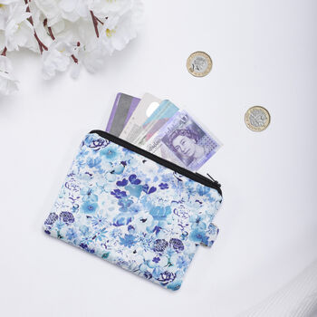 Tiny Florals Silk Zipped Pouch Bag, 7 of 7