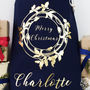 Personalised Holly Wreath Christmas Sack, thumbnail 2 of 9