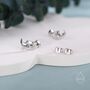 Sterling Silver Otter Hugging Shell Stud Earrings, thumbnail 2 of 12