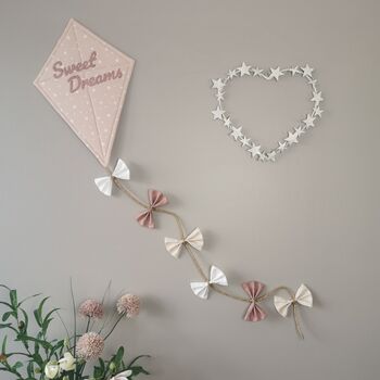 Sweet Dreams Nursery Wall Hanging, Pink Kite Decoration, 5 of 10