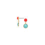 Red Flower And Turquoise Stone Drop Earrings, thumbnail 2 of 3